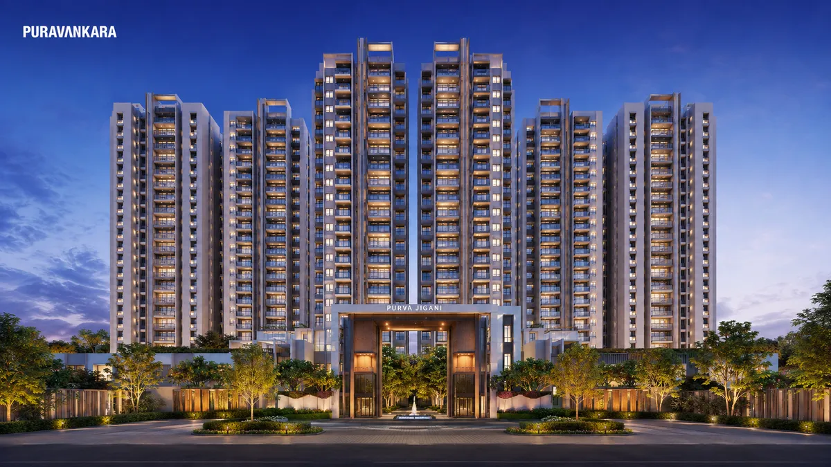 Exterior render of Purva Jigani on Jigani, South Bengaluru