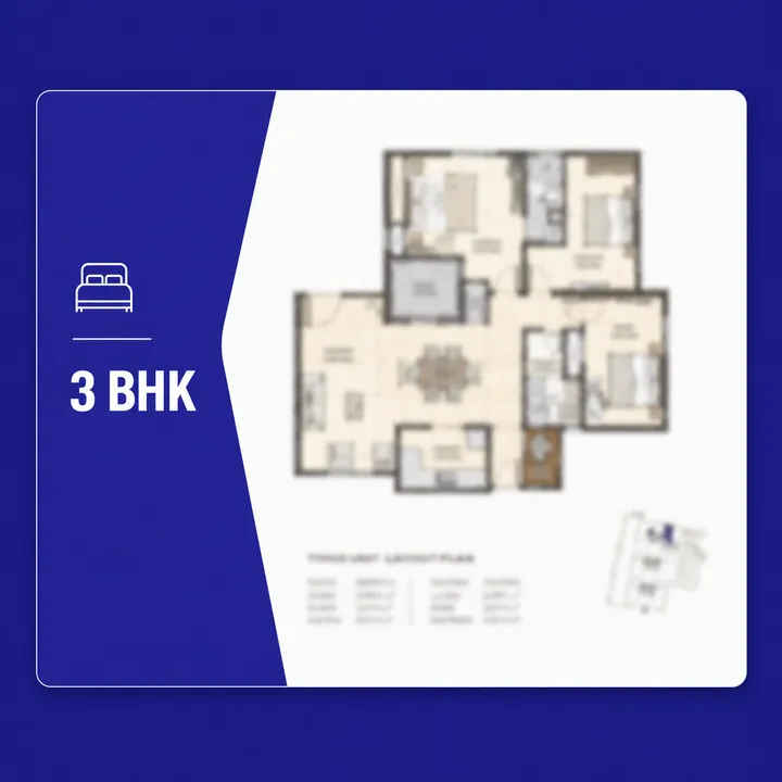 2/3 BHK Apartment Apartment floor plan reference at Purva Jigani - 2,400 sq ft